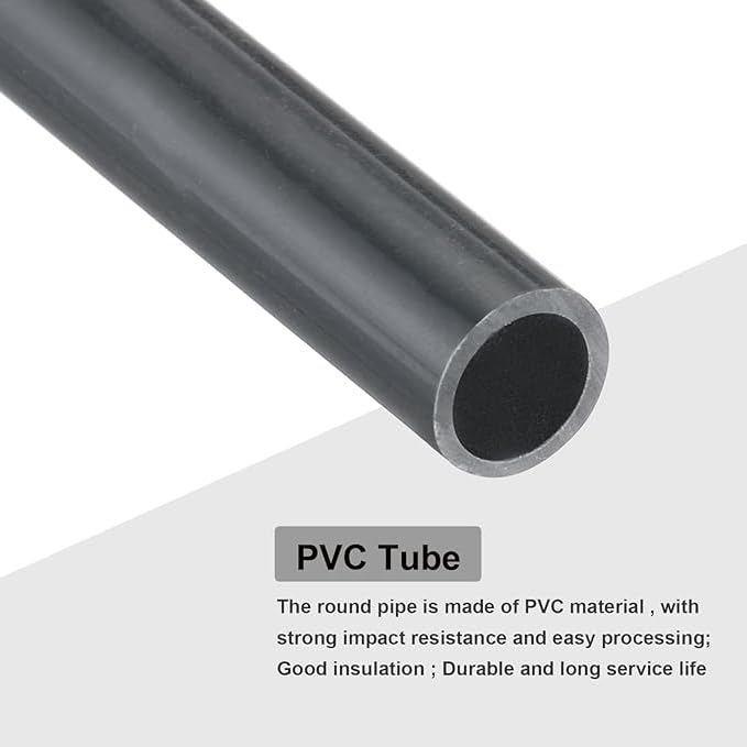 MACHSWON PVC Pipe 45.2mm ID 50mm OD 200mm Length Round Plastic Rigid Tubing High Impact for Drain Pipe Cable Sleeve(Dark Grey) - Image 4