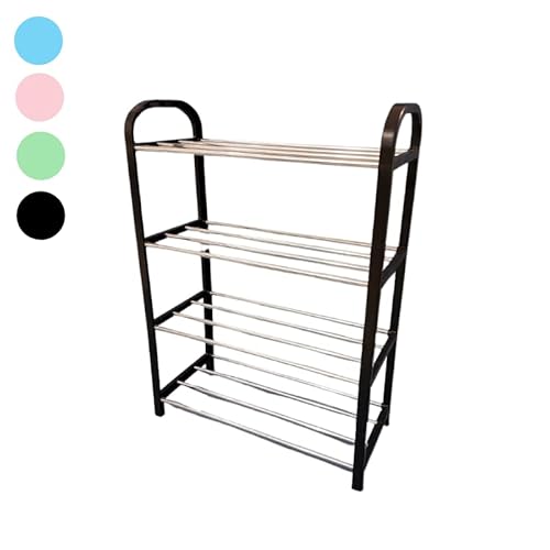 Sapateira Prateleira Multiuso De Plástico 4 Andares (PRETO)