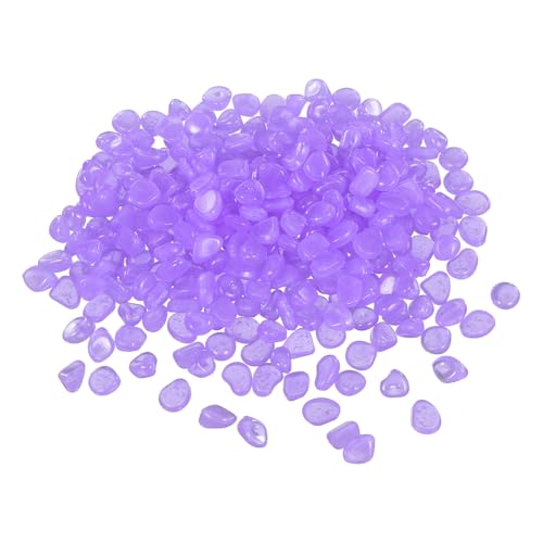 Piedras luminosas violetas decorativas iluminadas para decoración de jardín al aire