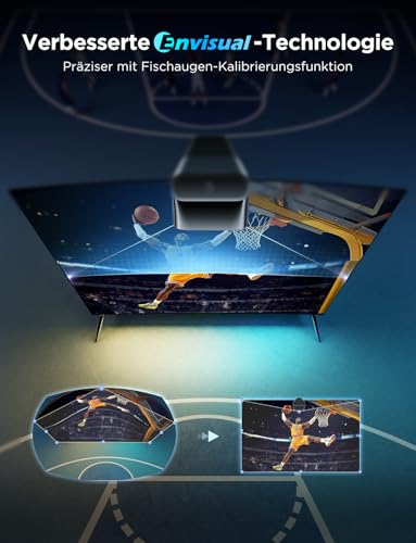 Govee 3-Lite TV Hintergrundbeleuchtung für 75-85 Zoll mit Fish-Eye-Korrektur, APP-Steuerung, 4-Farben-Lampenperle