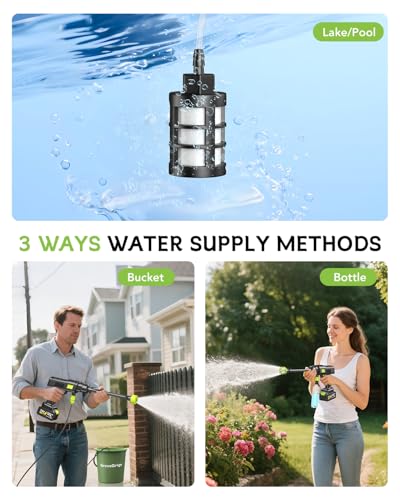 Pressure Washers,Cordless Pressure Washer,8000mAh Battery,10-Stage Adjustable, 6-in-1 Nozzle, Dual Batteries, 10m Range for Car/Patio/Garden/Floor Cleaning & Watering 6 Pressure Washers,Cordless Pressure Washer,8000mAh Battery,10-Stage Adjustable, 6-in-1 Nozzle, Dual Batteries, 10m Range for Car/Patio/Garden/Floor Cleaning & Watering - Image 6