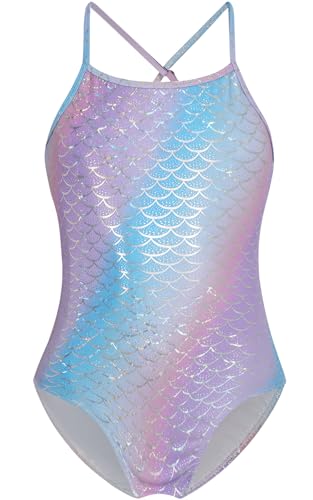 Image of Girls Swimsuit One Piece Bathing Suit with Adjustable Straps Quick Dry Beach Swimming Suits Swimwear 4-10 Years
