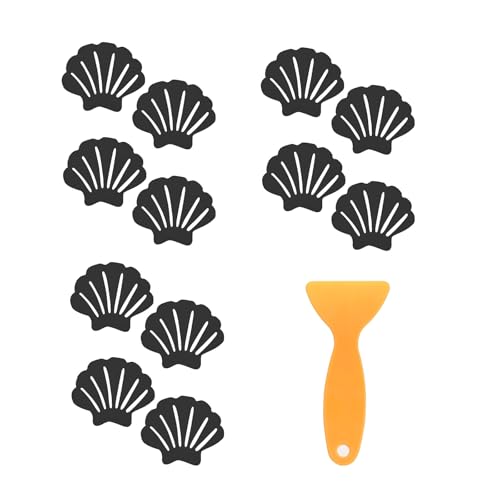 Shirene Adesivi Antiscivolo per Vasca da Bagno,12 PCS Adesivi Antiscivolo Doccia,Adesivis Antiscivolos per Vasca da Bagno con Raschietto di Alta qualità,Trisce Antiscivolos per Vasca e Doccia