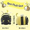 LSYDCARM Black Cat Bee Plush Pillow, 8" Cute Cats Honeybee Stuffed Animals, Kawaii Cats Plushie, Soft Stuffed Bees Cat Plush Hugging Doll Toy for Kids Girls Boys Birthday Christmas #2