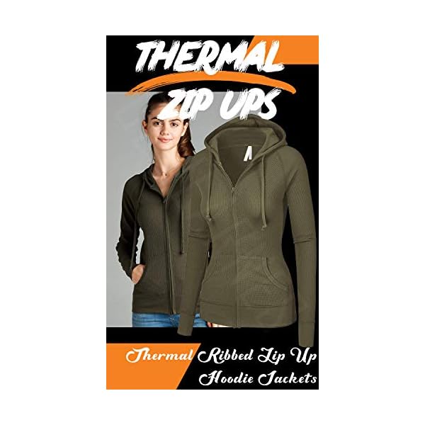 OLLIE-ARNES-Womens-Thermal-Long-Hoodie-Zip-Up-Jacket-Sweater-Tops OLLIE ARNES Women's Thermal Long Zip Up Hoodie Jacket Sweatshirt Tops Black L