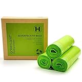 Greenland Biodegradable 60 Trash Bags Compatible with Simplehuman (Code H, 60 Bags, 8-9 Gallons)
