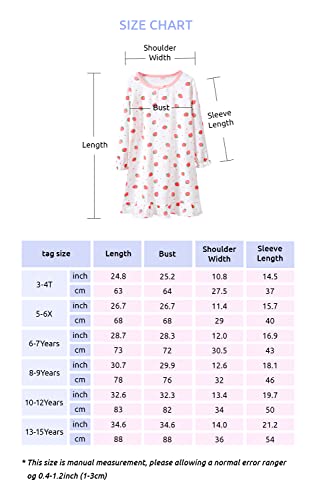 Bangsaur Girls' Dress Cotton Homewear, Princess 2-Pack Dresses (Long Sleeve Pink+White,6-7 Years) #TOP6