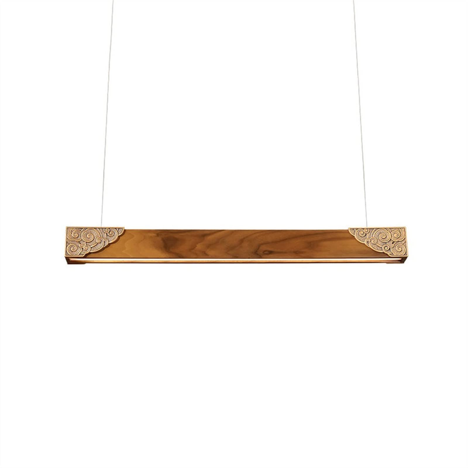 Yinj9562fg Chandeliers Modern Luxury Restaurant Chandelier LED Long Strip Personalized Lighting Fixture Walnut Decorative Light Living Room(80)