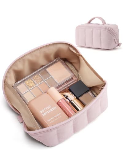 Image of BAGSMART Small Makeup Bag for Women, Mini Toiletry Bag, Sakura Pink