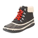 GAWBAW Womens Waterproof Winter Snow Boots - Warm Faux Fur Lined Lace up Duck Boots Ankle Rain Boots For Women