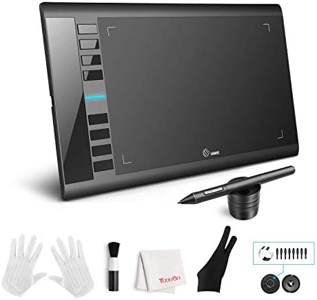 UGEE M708 Drawing Tablet, Graphics Tablet with Pressure Pen Stylus, 8 Hotkeys, 10*6 inch Drawing Area, Art Tablet for Beginner, Easy to Use, Drawing Pad for Win11/10/8/7, Mac OS, Chrome OS PC Laptop