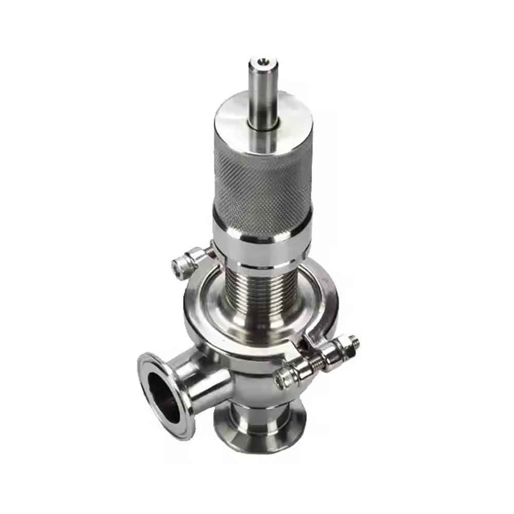 Valvola di Sicurezza Scarico Sanitaria a 3 Brida Regolabile, SS304/316L Acciaio Inossidabile, 1"-2" Misure, 2-9 bar, Guarnizione FKM, Lucidatura Specchio, Latte/Farmacia, 1 Pezzo(SS304,1-1/2")