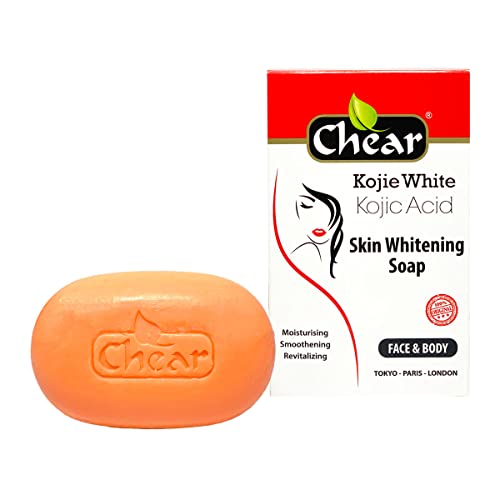 Chear Kojic Acid Skin Brightening Bath Cleansing Soap 150g Reduce Acne Scars, Hyperpigmentation, Uneven Skin Tone | Dark Spots Remover for : Face, Body, Knees