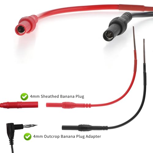 Image of 2 PCS Spoon Back Probe, Silicon Flexible Test Back Probe Pins Bendable Spoon Multimeter Test Extention Power Probes Compatible with 4mm Banana Plug for Wire Piercing Car Repairing Electrical Testing