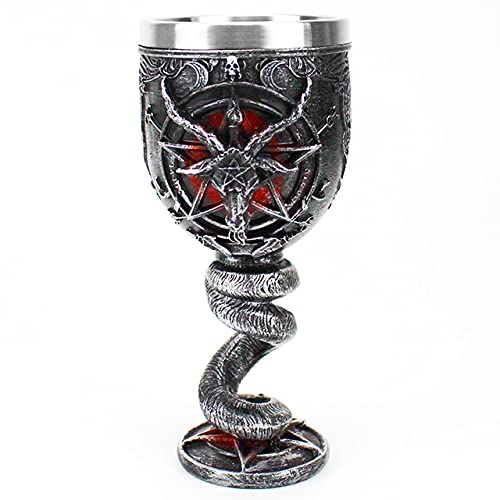 Baphomet Pentagram Goat & Pentagram Wine 200ml Gothic Tankard Stainless Steel Beer Cup