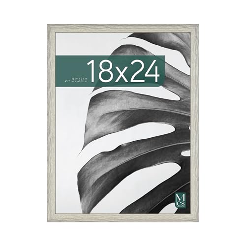 MCS Studio Gallery 18x24 Poster Frame Gray Woodgrain, Vertical & Horizontal Wall Hanging Large Picture Frame for Photos, Posters & Art Prints (1-Pack)