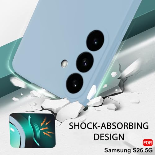 Image of TheGiftKart for Samsung S26 Case, Liquid Silicone Cover, Soft Micro-Fibre Lining Inside, Raised Edges for Camera & Screen Protection, Shockproof Galaxy S26 Back Cover (Silicone, Blue)