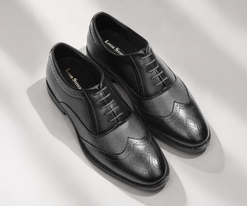 Image of LOUIS STITCH Men's Formal Lace-Up Brogue Shoes | Formal Lace-Up Shoes for Men | Business & Occasion Wear | LSVSBG-1