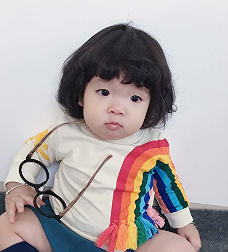 Toddler Kids Baby Girl Boy Long Sleeve Tassel Rainbow Sweatshirt Casual Shirt Pullover Tops4