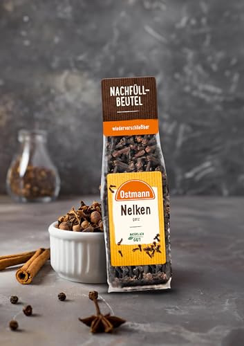 Ostmann Gewürze - Nelken ganz | Zum Würzen von Marinaden, Saucen und Glühwein | Zum Nachfüllen der Streudose | Wiederverschließbare Verpackung | 35 g im Beutel