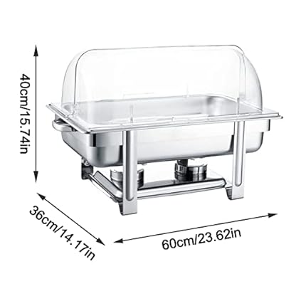 9L Chafing Dish, Sichtbarer Buffetwärmer Aus Edelstahl Mit Lebensmittelpfanne Und Brennstoffhalter Für Hochzeits-Catering-Partys – Bild 8