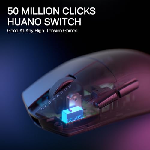 Image of Redragon M916 STD 3-Mode Wireless Gaming Mouse, 49G Ultra-Light 24K DPI Mice w /Ergonomic Natural Grip Build, Full Programmable Buttons, Software Supports DIY Keybinds & DPI