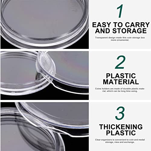 100 cápsulas transparentes para monedas 25mm pack miniatura 3