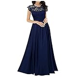 Womens Formal Wedding Dress, Elegant Lace Floral Maxi Wedding Guest Dress 3/4 Sleeve Bridesmaid...