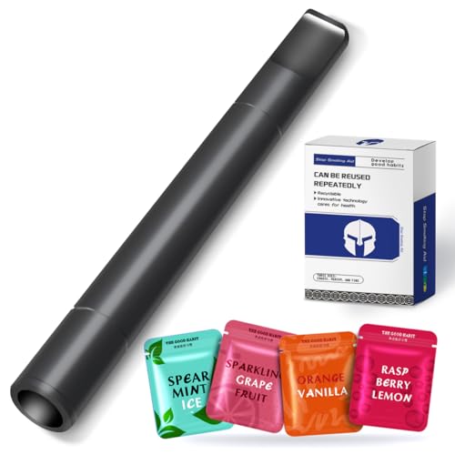 Quit Bad Habit Air Device - Upgraded Version Smokeless Inhaler for Habit Control | Refreshing Boost with Natural Plant Extract | 4 Flavors | Uplifts Mood | Black
