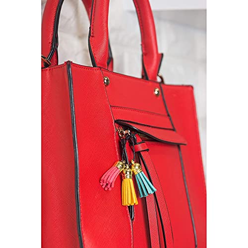 Juvale Leather Tassel Keychain Charms, 20 Colors (2.1 X 0.5 In, 100 Pack) #TOP6