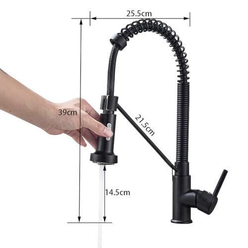 Mitigeur de cuisine noir brossé C premium avec bec rotatif à 360° - 6
