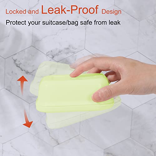 Quatish 3 Pack Travel Soap Case Leakproof, Portable Travel Bar Soap Holder Container with Lid for Camping, Gym, Multicolor - Thumbnail 3