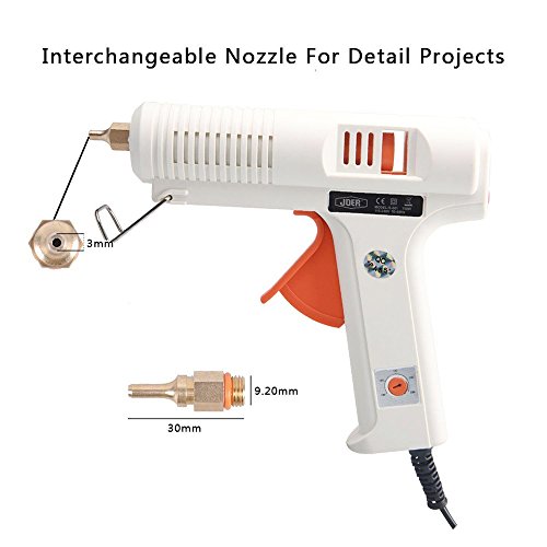 UOHGDPY Hot Glue Gun, Professional Adjustable Temperature hot Glue Gun 150 w 12 Glue Stick - Interchangeable nozzles Suitable for Home Repair Computer Electronic Maintenance and Crafts DIY Project