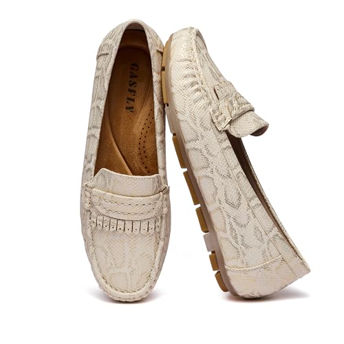 Image of Women's Business Loafers Work Casual Flats Shoes Lightweight Penny PU Leather Slip On Walking Shoes