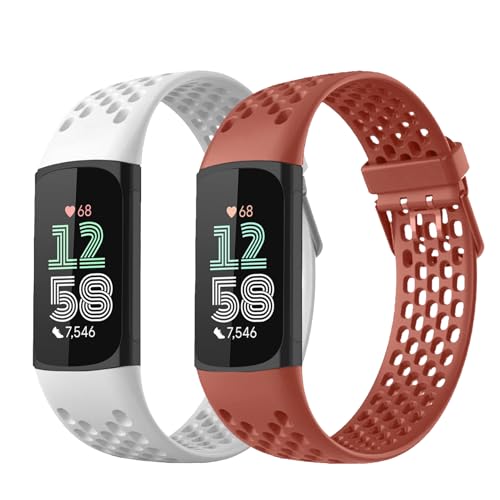 [Asvufeyy] �o���h�y2������z for Fitbit Charge 6 / Fitbit Charge 5 �Ή� �V���R�� �X�g���b�v ���[�v �X�|�[�c�o���h ���v�x���g �����o���h�h���� �y�� Fitbit Charge 6 / Fitbit 