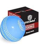 ONEGlobal Incrediball Weicher Cricketball für den Innen- und Außenbereich, Gummi-Cricketball mit Kern und genähter Naht, zum Üben, Honen und Familienspaß, Blau