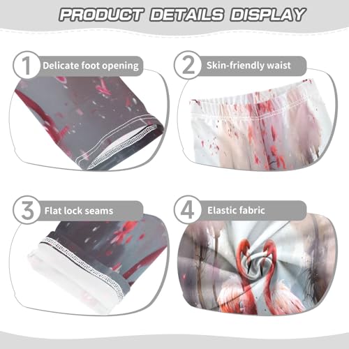 Toddler Girls Leggings Printed Yoga Pants Leggings Tree Flamingos for Kids3