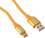 Orange USB-C Cable (4 ft) - Fast Charging Cord and Data Transfer for MacBook, Samsung Galaxy, Google Pixel, Moto Smartphones and More