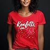 Women's T-Shirt with Confetti in the Heart Carnival, red, S #1