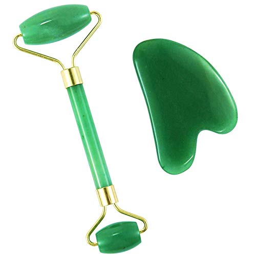 Jade Roller For Face Real Jade 100% Jade And Gua Sha Set Facial Jade Roller Massager
