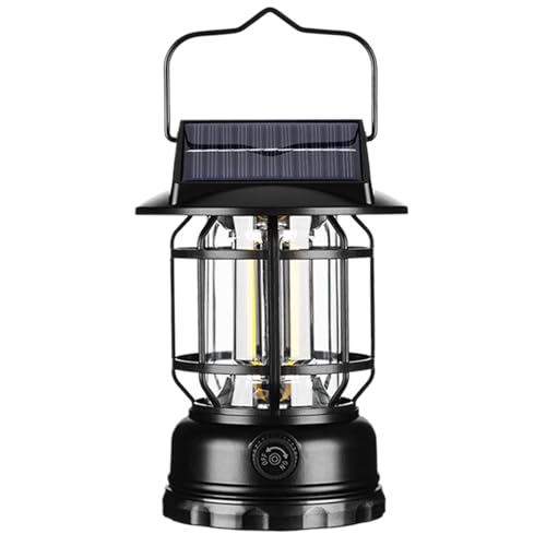 Linterna solar recargable vintage con acabado impermeable para decoración de patios 7