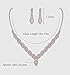 Ruzzykea Sparkling Women Earrings Necklace Jewelry Set For Bridal Bridesmaid Wedding Evening Party Prom Imitation CZ Rhinestone(Rose Gold Plated)