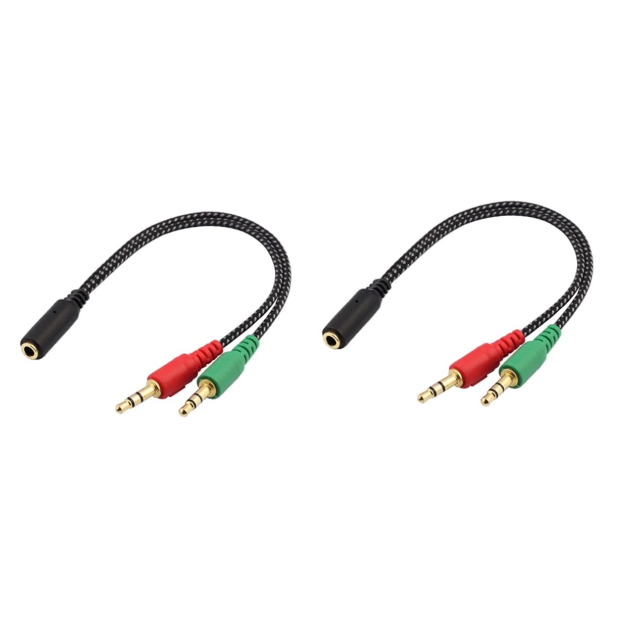 Angoily 2pcs 2 2 Male Headset Splitter Cable Pc Audio Adapter Microphone Port Universal Earphones Adapter for Devices