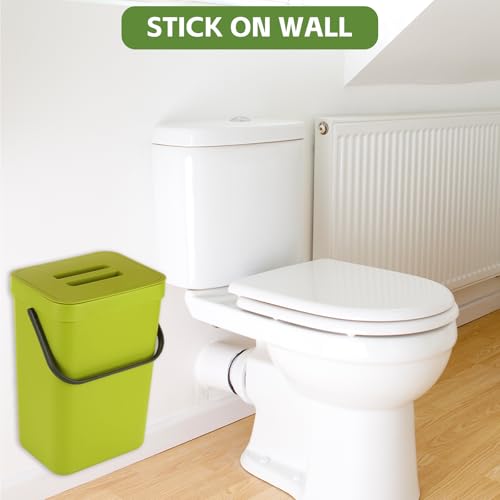 Caneca colgante de plástico con tapa, 12 L, verde miniatura 5