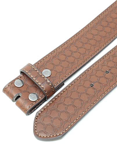 BC Belts Leather Belt Strap with Dragon Scale Embossed Pattern 1.5" Wide with Snaps4