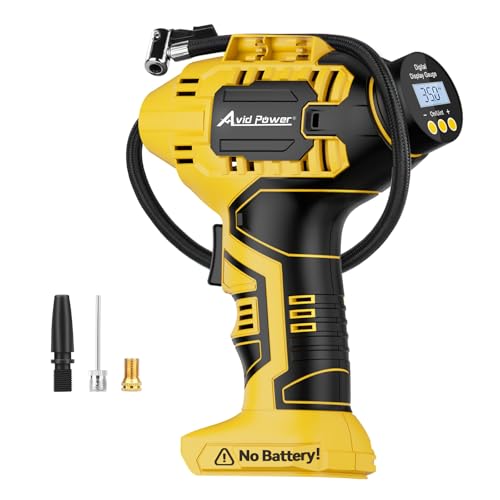 AVID POWER Cordless Tire Inflator (Battery Not Included), Compatible with DeWalt 20V Max Batteries of DCB Series, Not for Avid Power Batteries, Portable Air Compressor, Air Pump for Car, bike, ball