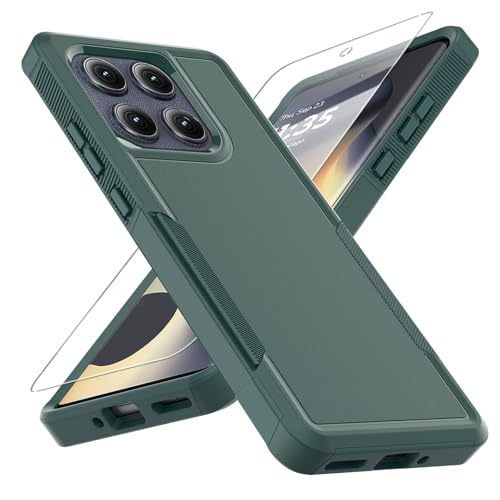 yuanming - for Motorola Edge 2025 Case, [Military Grade Drop Tested] with Screen Protector, Dual Layer Protective Heavy Duty Cell Phone Cover Non-Slip Shockproof Case for Moto Edge 2025 (Dark Green) - -23%