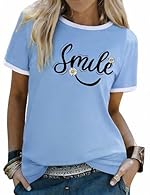 Fabric: Soft cotton-blend fabric provides breathable comfort for all-day wear. Lightweight and airy, this women’s summer t shirt, loose fit tee, and casual short sleeve top is ideal for spring and summer outfits. Design: Classic crew neck with comfy ...