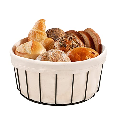 Produktfoto von bremermann Brotkorb und Obstkorb schwarz, Abnehmbarer Bezug waschbar beige