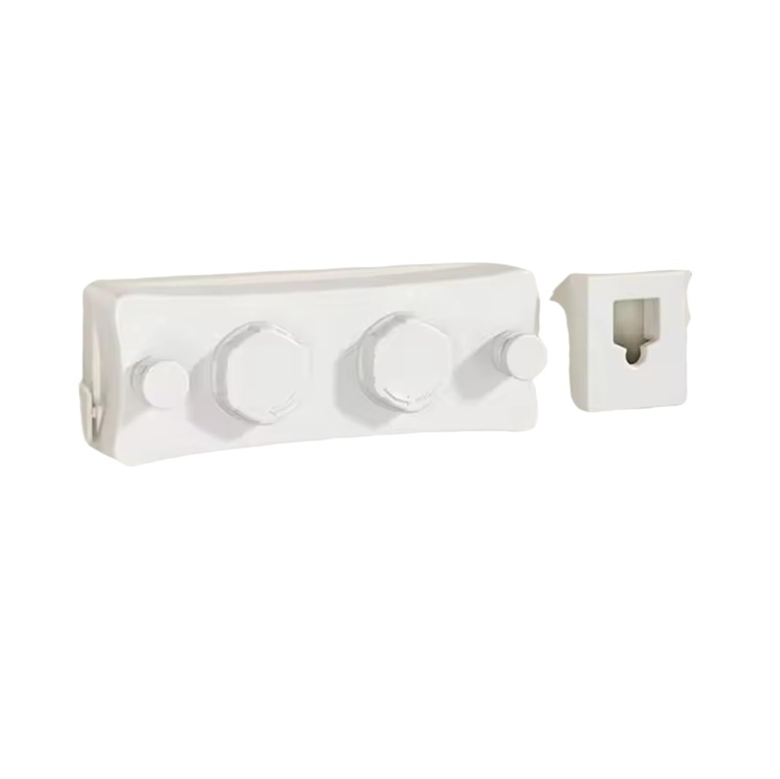 Wäscheleine, 5,1 Meter Lange, einziehbare Wäscheleine for drinnen und draußen, Badezimmer-Wäscheständer, doppellagig(White Two String)